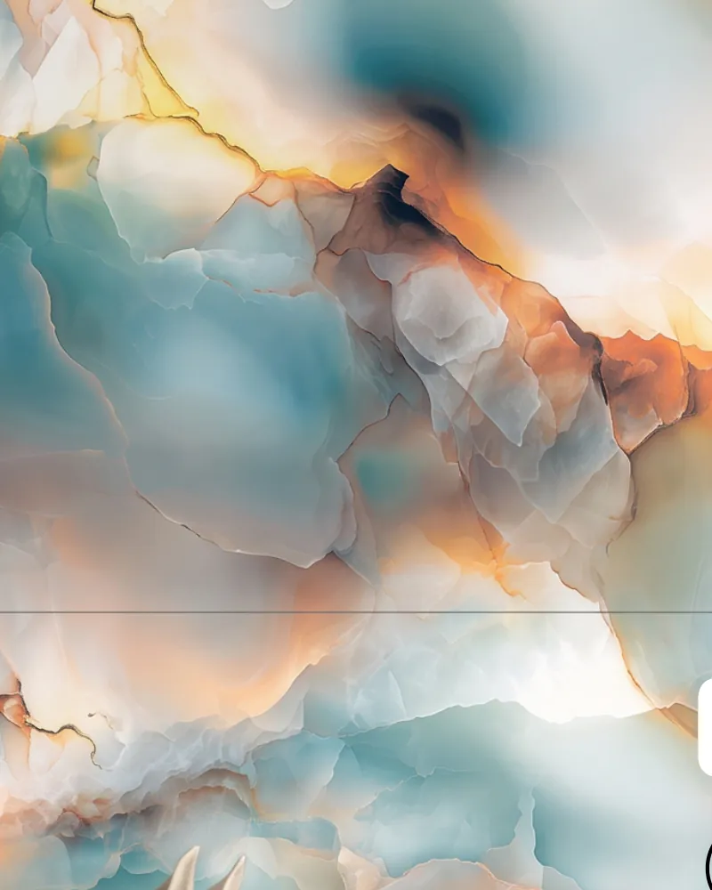 Crystal Calm, aqua and amber swirls