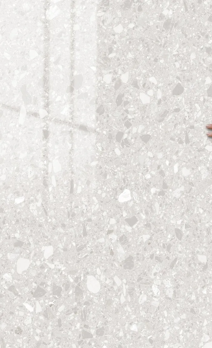 Light grey terrazzo tile